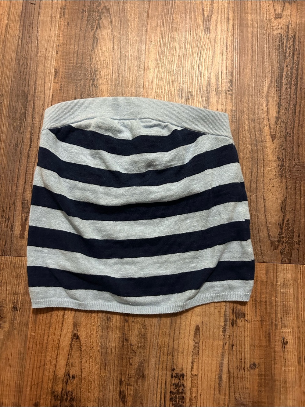 Free People Navy and Light Blue Striped Tube Top